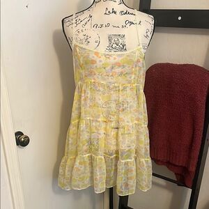 Free People Intimately Floral Sheer Boho Modern Babydoll Tunic
